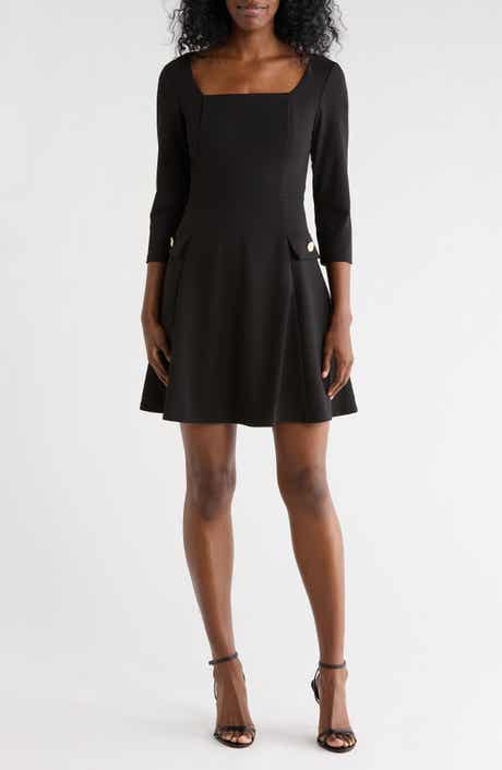 Eliza J Long Sleeve Fit & Flare Dress