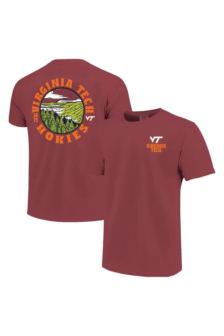 Men's  Maroon Virginia Tech Hokies Comfort Colors Thick Lined Landscape T-Shirt, Main, color, Maroon
