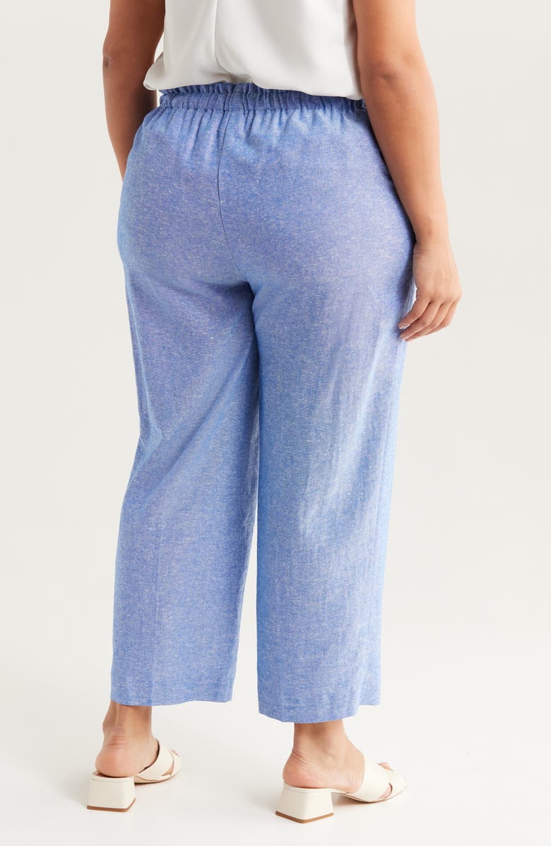 Anne Klein Linen Blend Crop Wide Leg Drawstring Pants, Alternate, color,