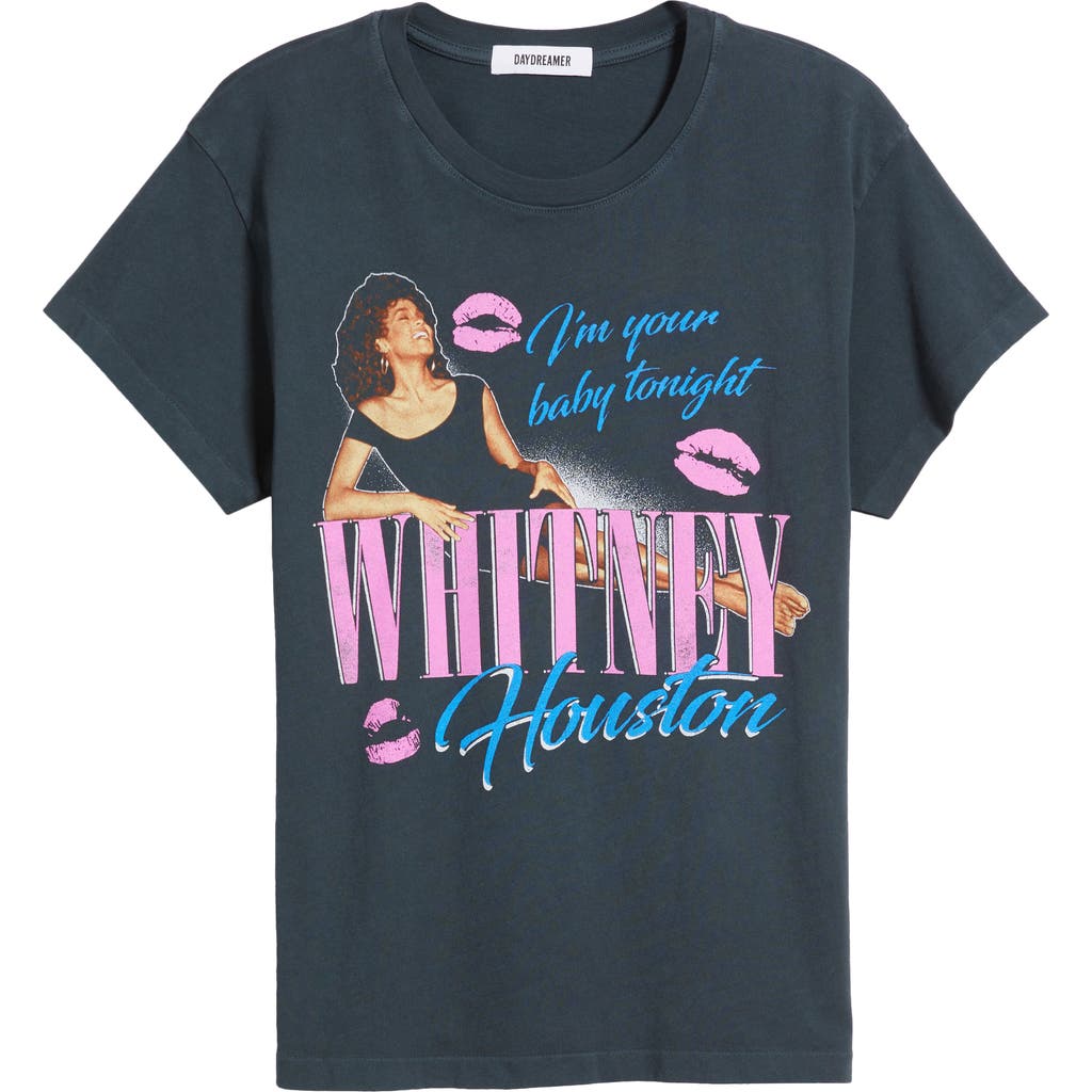 Daydreamer Whitney Houston Tonight Cotton Graphic T-shirt In Vintage Black