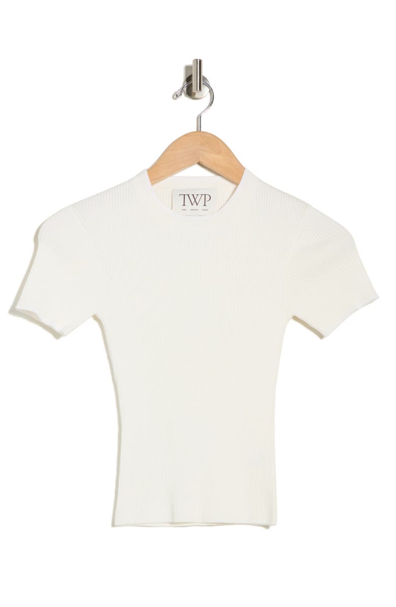 TWP Tease Short Sleeve Sweater, Main, color, Ivory