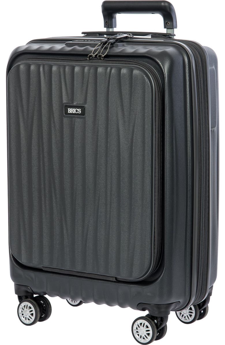 Bric's Cervia 21" Spinner Carry-on with Front Pocket, Alternate, color, Dark Grey
