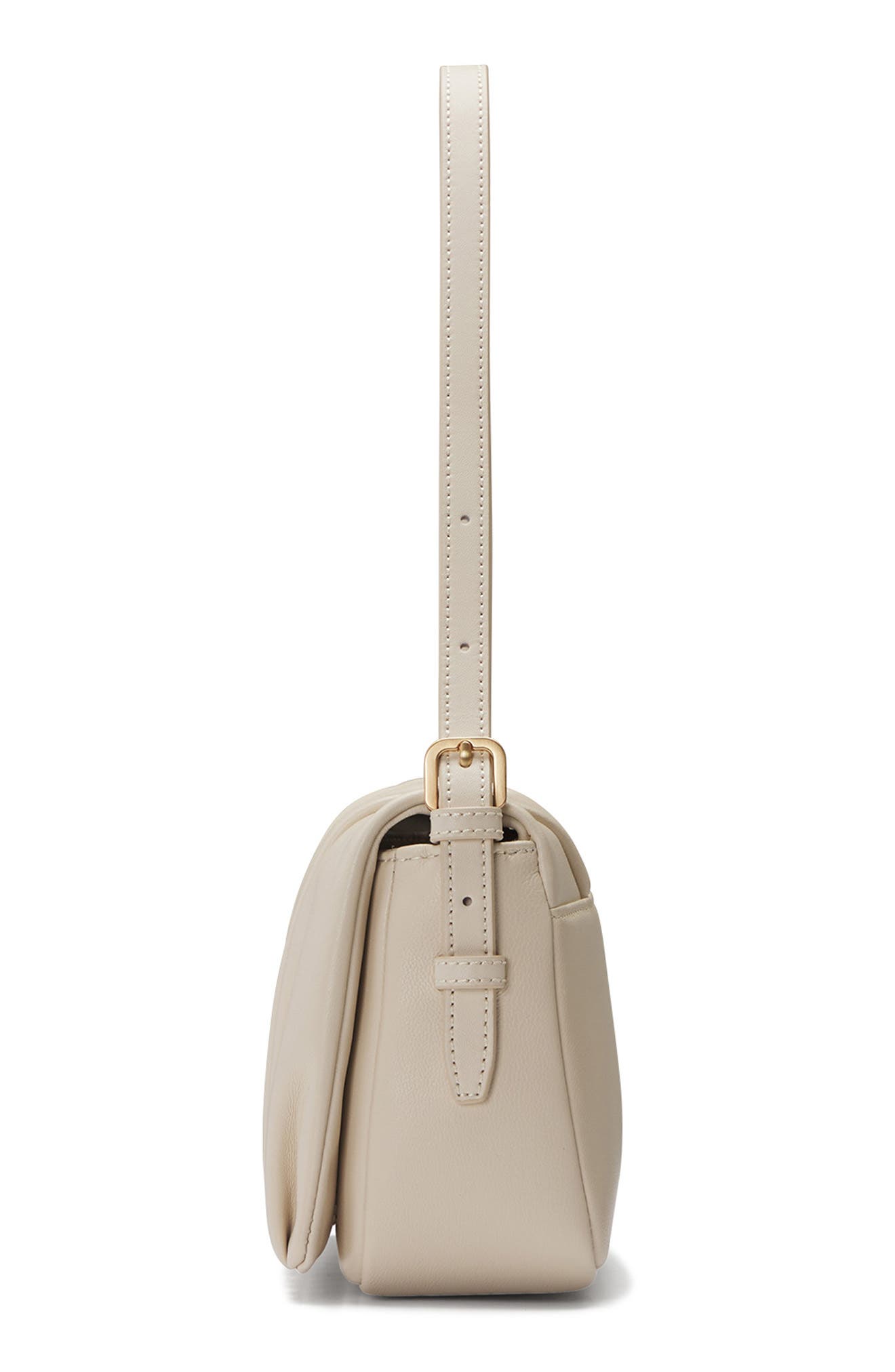 Oryany Bell Pleated Leather Shoulder Bag, Alternate, color, Vanilla Cream