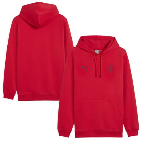 Men's Puma Red AC Milan 2025/26 ftblESS Pullover Hoodie