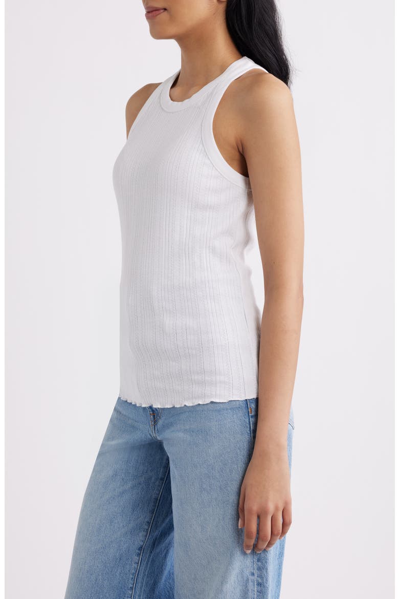 Paradise Pointelle Organic Cotton Tank, Alternate, color, WHITE