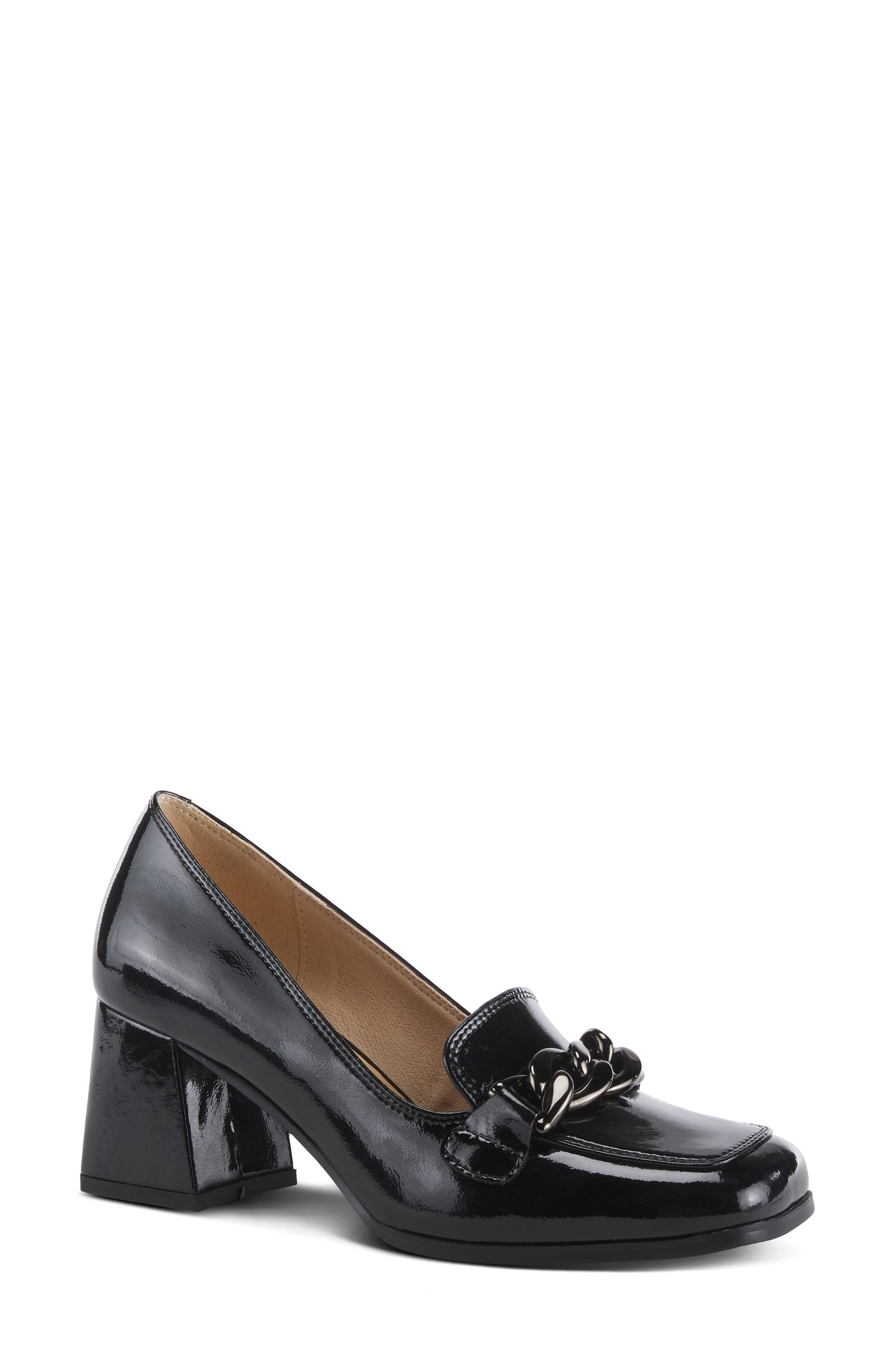 AZURA BY SPRING STEP Luzish Square Toe Pump, Main, color, Black Patent