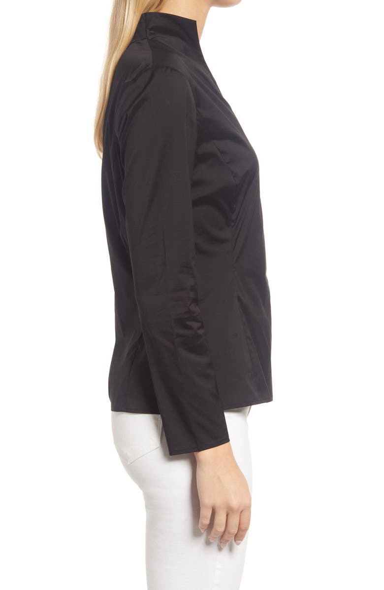 Ming Wang Quarter Zip Funnel Neck Shirt, Alternate, color,