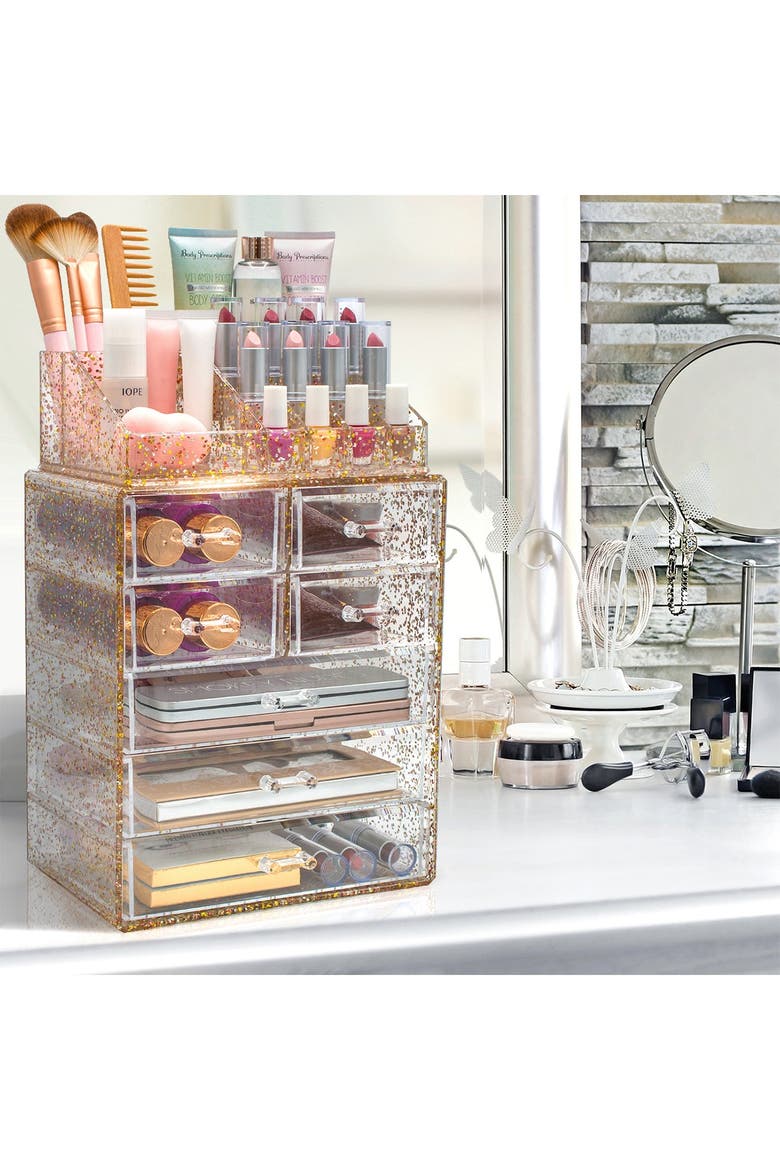 Tall Rug Display Rack SORBUS Glitter Makeup & Jewelry Storage Case Display Set | Nordstromrack