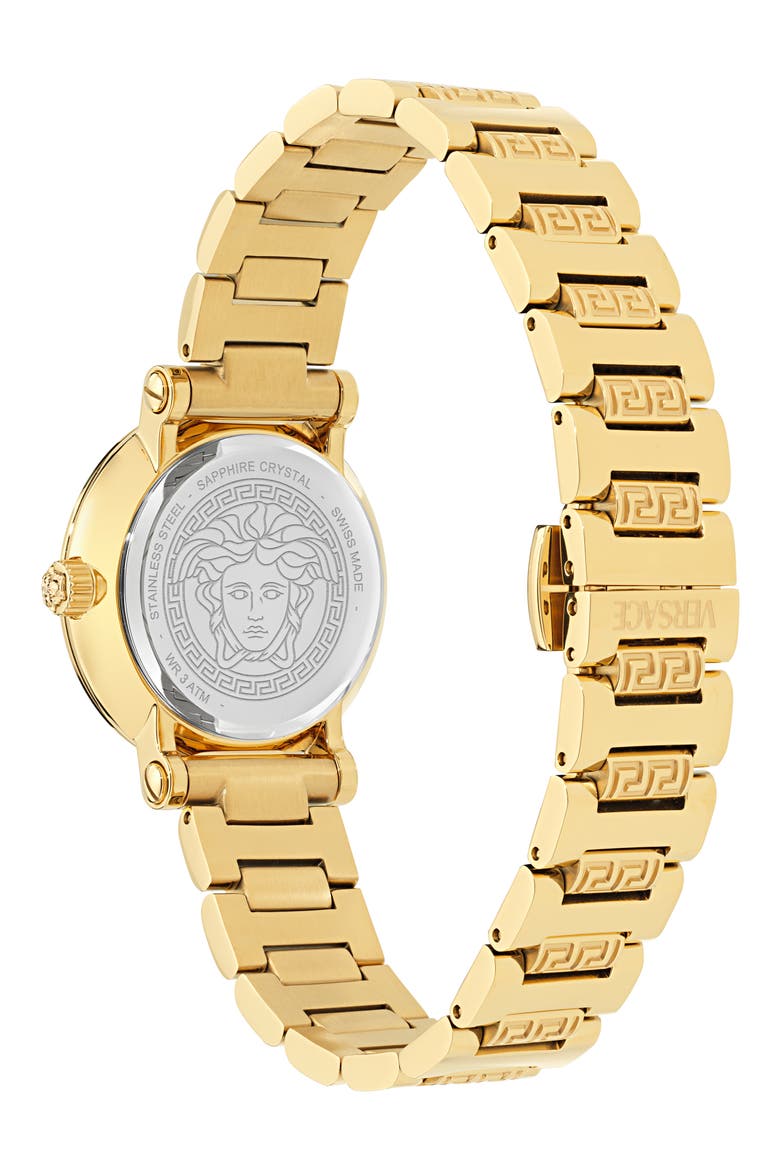 Greca Sphere Petite Bracelet Watch, 30mm, Alternate, color, YELLOW GOLD