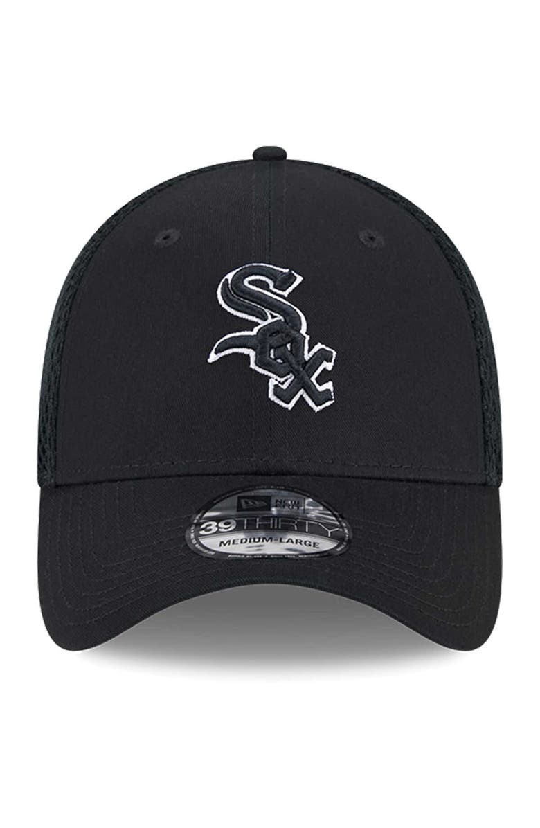 New Era Men's New Era Chicago White Sox Evergreen Black & White Neo 39THIRTY Flex Hat, Alternate, color, Black