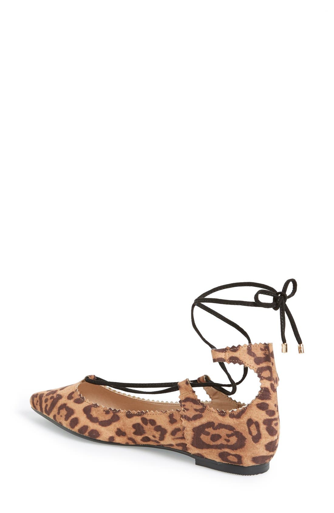 Topshop 'Finest' Pointy Toe Ghillie Flat, Alternate, color, 