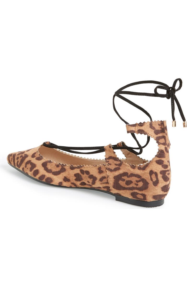 Topshop 'Finest' Pointy Toe Ghillie Flat, Alternate, color,