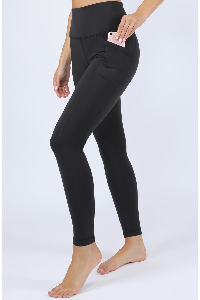 PolarLux Fleece Side Pocket Leggings, Alternate, color, BLACK