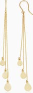 Oradina 14K Yellow Gold Tears of Joy Drop Earrings
