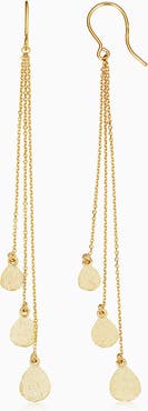 Oradina 14K Yellow Gold Tears of Joy Drop Earrings