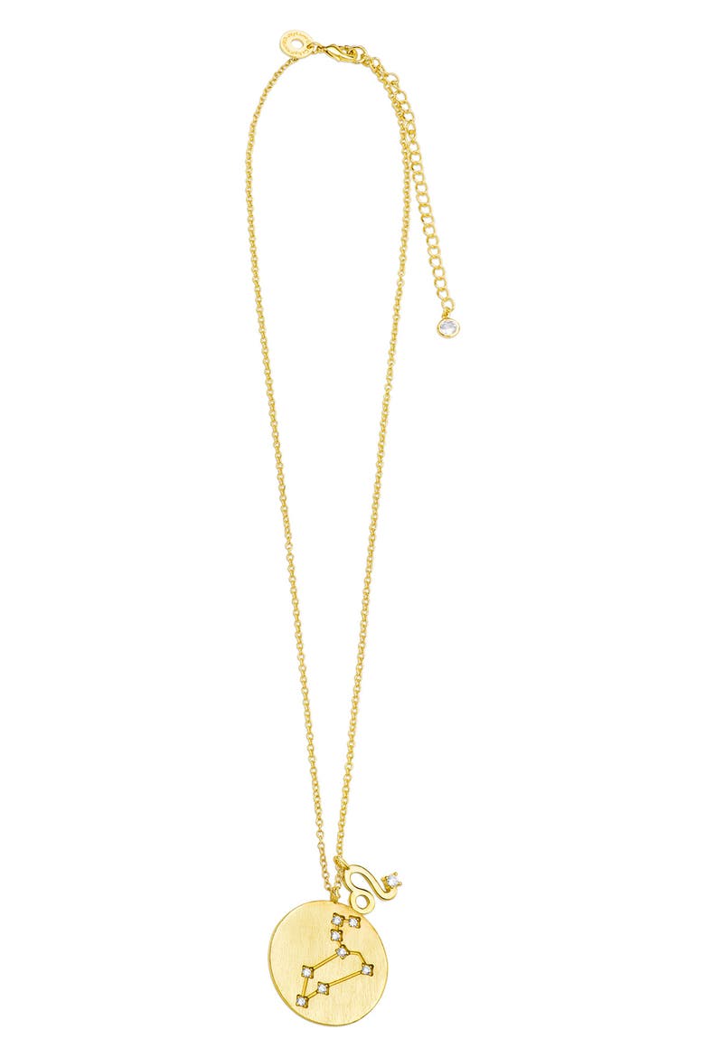 CZ Constellation Zodiac Pendant Necklace, Main, color, CLEAR/ GOLD