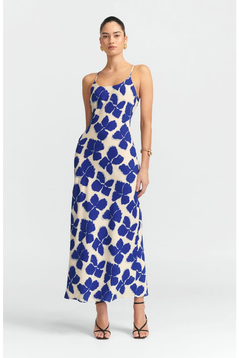 Gemma Slip Dress, Alternate, color, Blue Wildflower