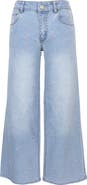 Zunie Kids' Bow Embroidered Wide Leg Jeans