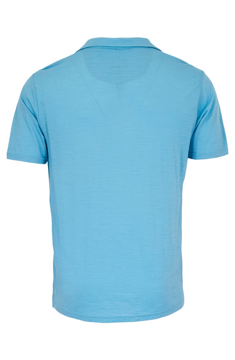 Lords of Harlech Bobby Merino Wool Johnny Collar Polo, Alternate, color, Teal