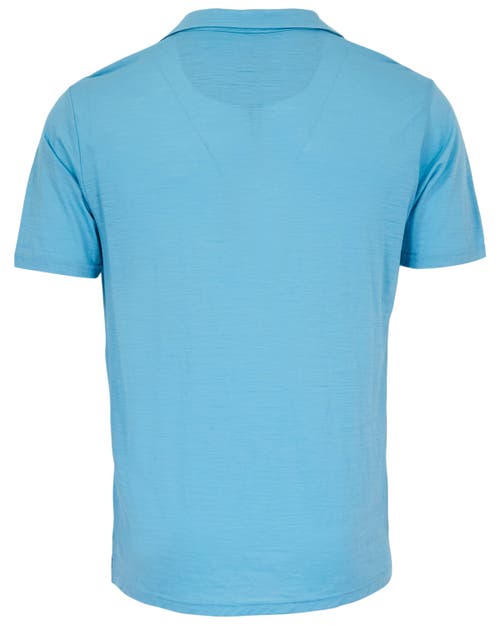 Lords Of Harlech Bobby Merino Wool Johnny Collar Polo City Geo In Blue