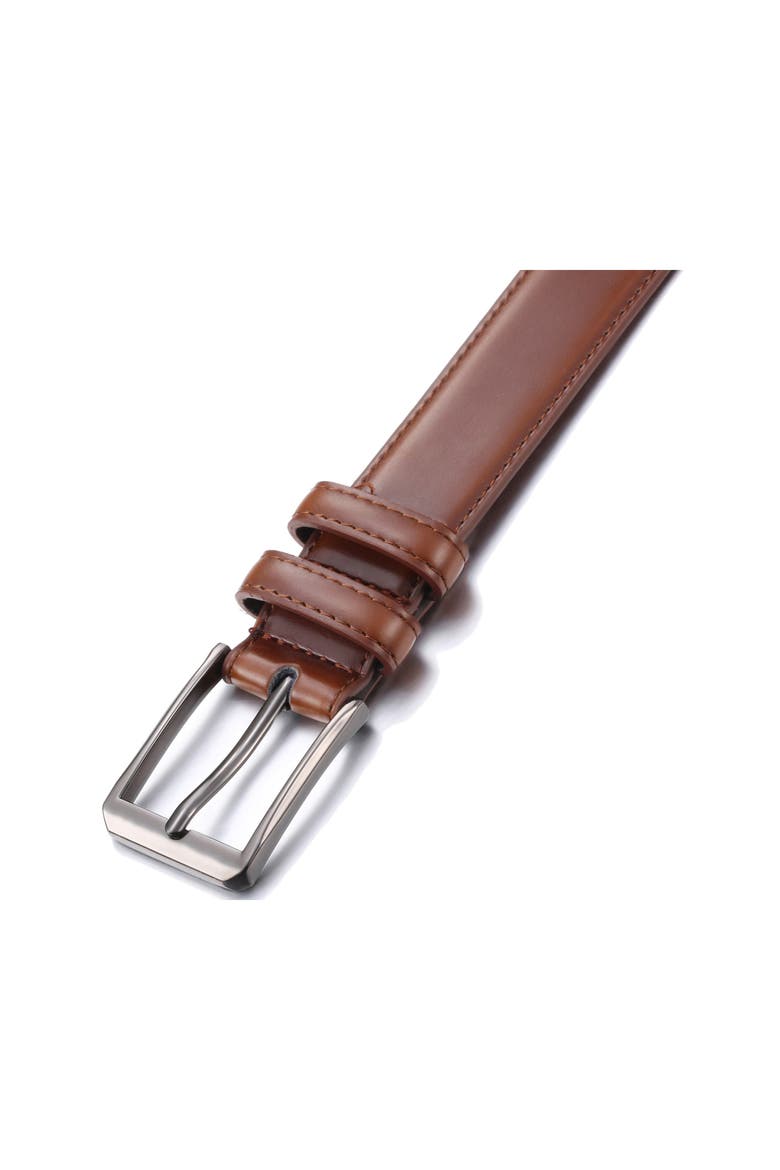 Traditional Leather Dress Belt, Alternate, color, Burnt Umber