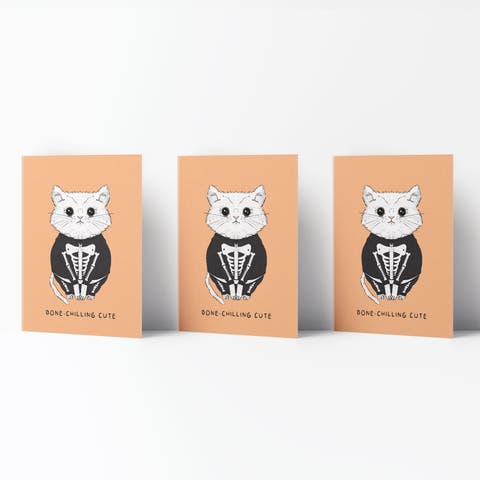 Fall/Halloween Greeting Card Pack Sets (3 ct) Cat Bone Pajamas