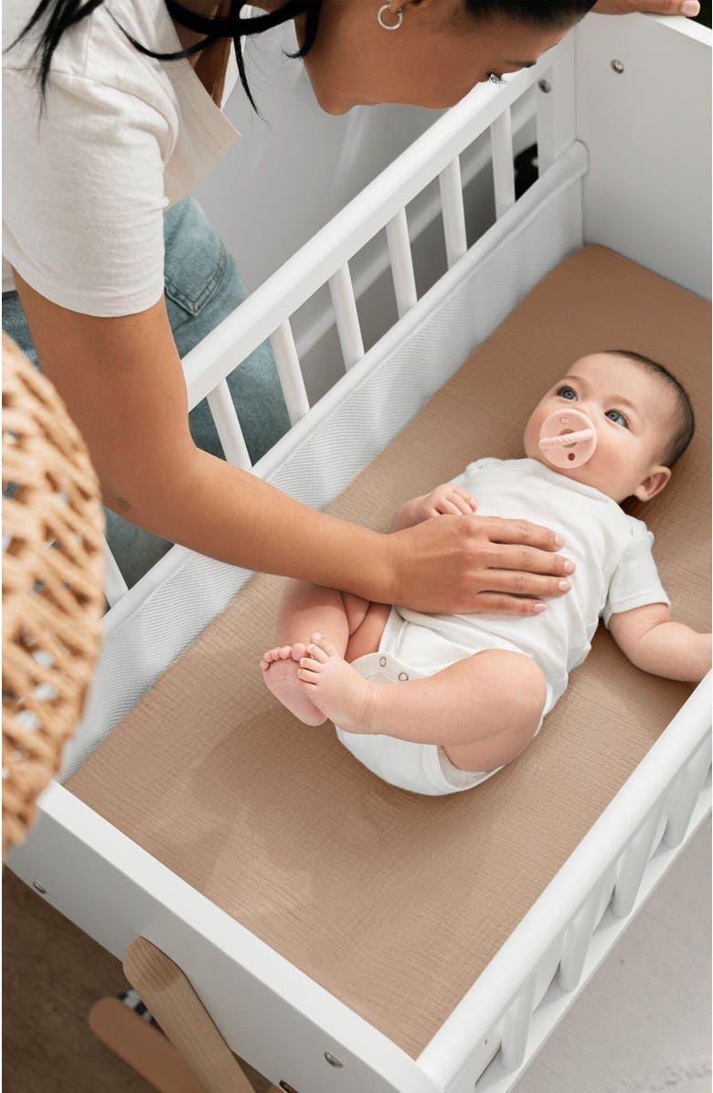 Comfy Cubs Muslin Fitted Bassinet Crib Sheet, Alternate, color, Cedar