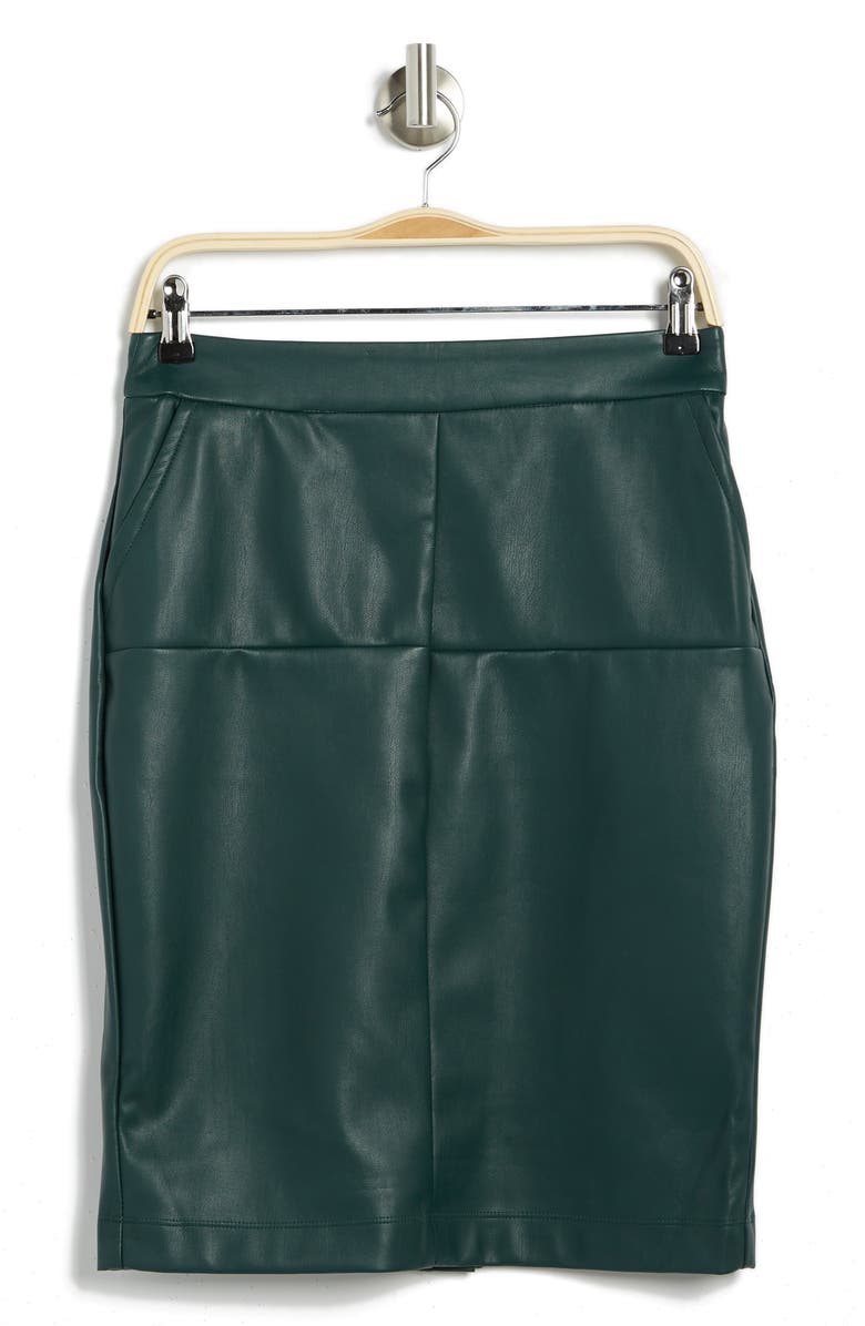 Jaclyn Smith Faux Leather A-Line Skirt, Alternate, color,