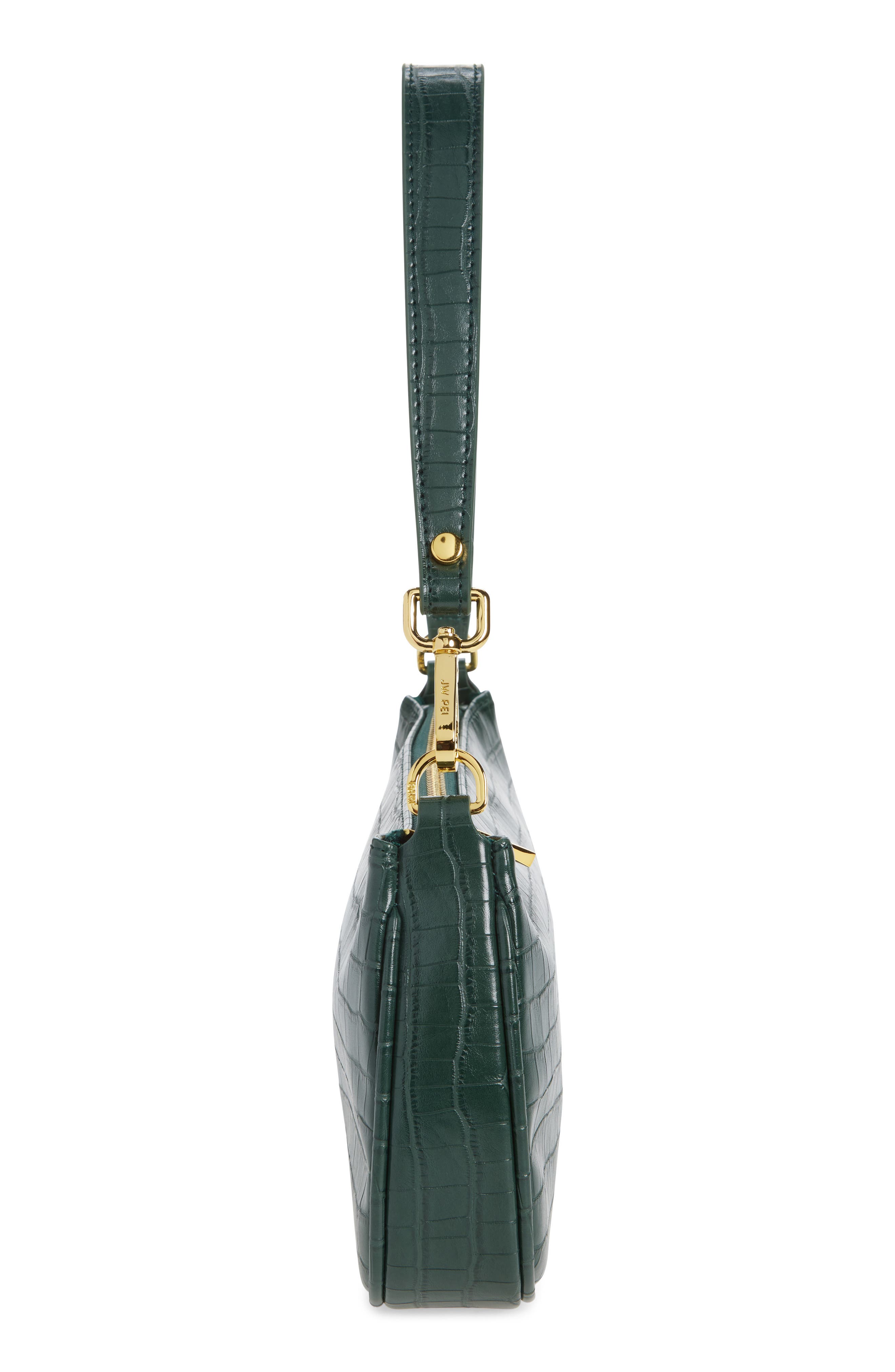 JW PEI Eva Croc Embossed Faux Leather Convertible Shoulder Bag, Alternate, color, Dark Green Croc