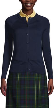 Lands' End School Uniform Young Cotton Modal Cardigan Sweater
