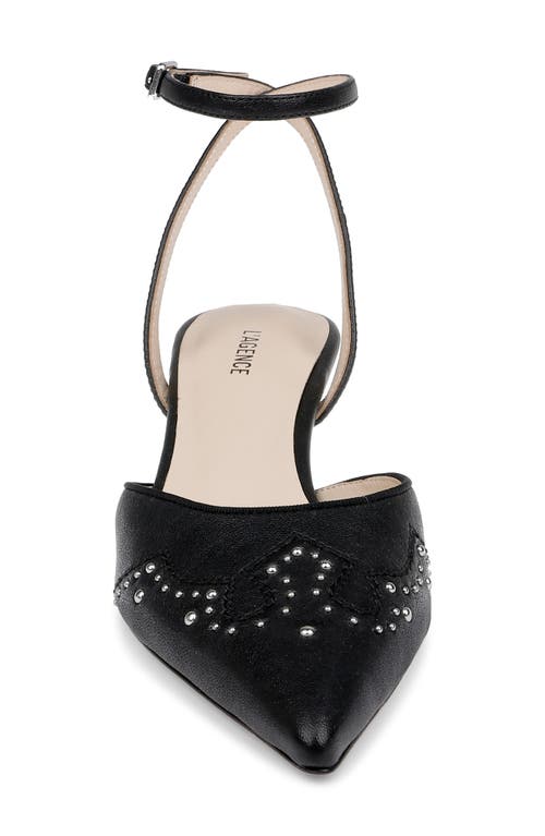 L Agence L'agence Liana Ankle Strap Pointed Toe Pump In Black