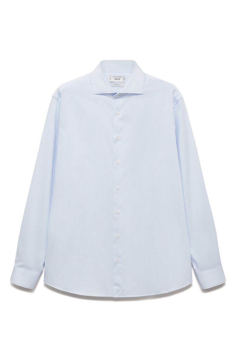 MANGO Slim Fit Stripe Cotton Button-Up Shirt, Alternate, color, 