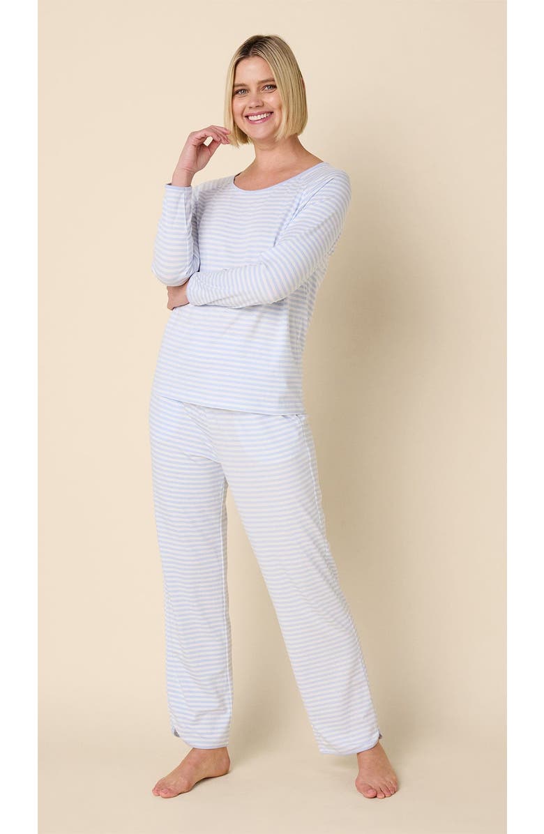 The Cat's Pajamas Pima Knit Simple Set, Main, color, Heavenly Blue