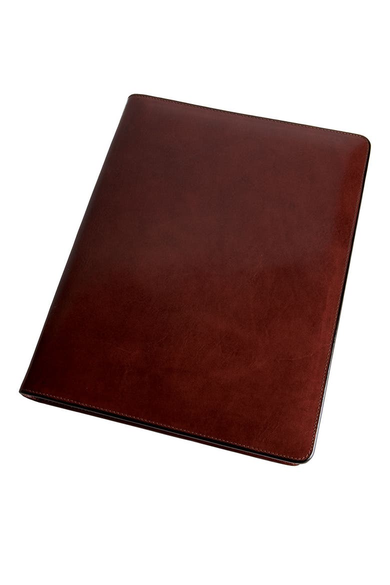 Leather Letter Pad Cover, Main, color, BROWN OLD LEATHER