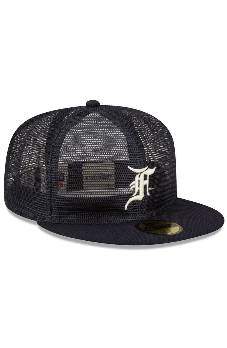 New Era x Fear of God Men's New Era x Fear of God Navy Mesh 59FIFTY Fitted Hat, Alternate, color, Navy