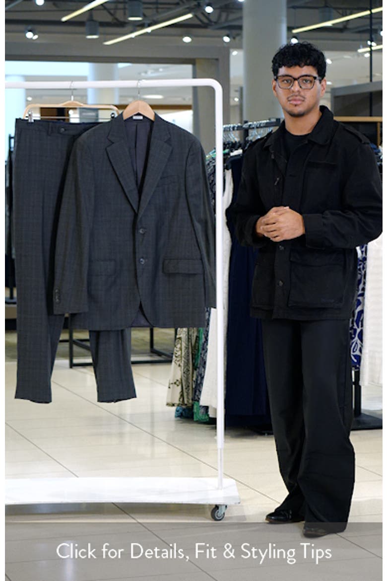 Flynn Classic Fit Charcoal Plaid Wool Suit video