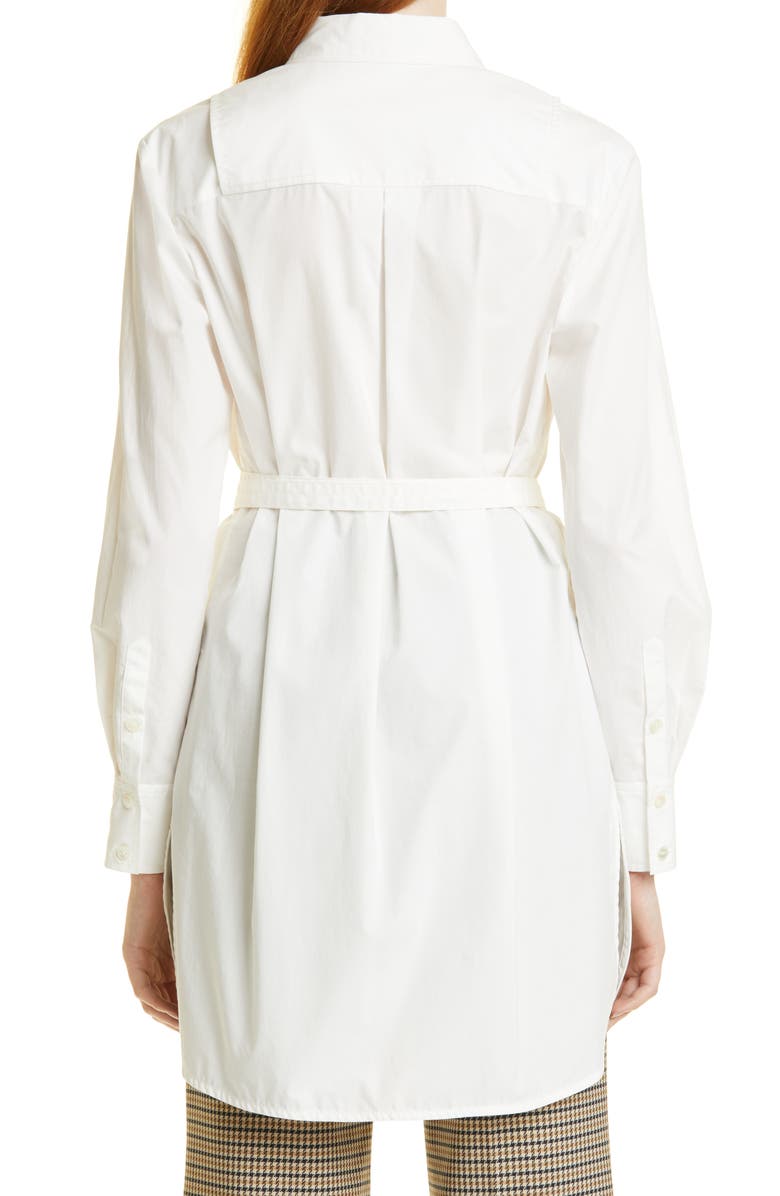 Rebecca Taylor Embroidered Cotton Bib Blouse, Alternate, color, Snow