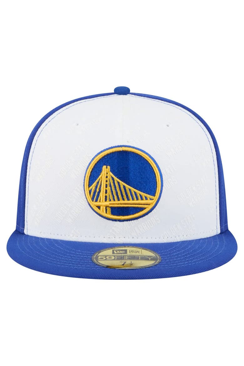 Men's New Era  White/Royal Golden State Warriors Repeat 59Fifty Fitted Hat, Alternate, color, White