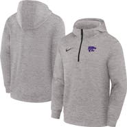 Nike Men's Nike Gray Kansas State Wildcats Coaches Dri-FIT Half-Zip Hoodie