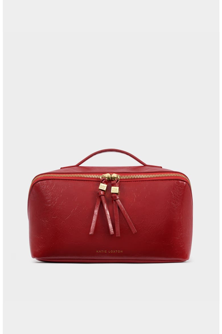 Soho Large Make Up / Wash Bag, Main, color, Crimson Patent Crackle