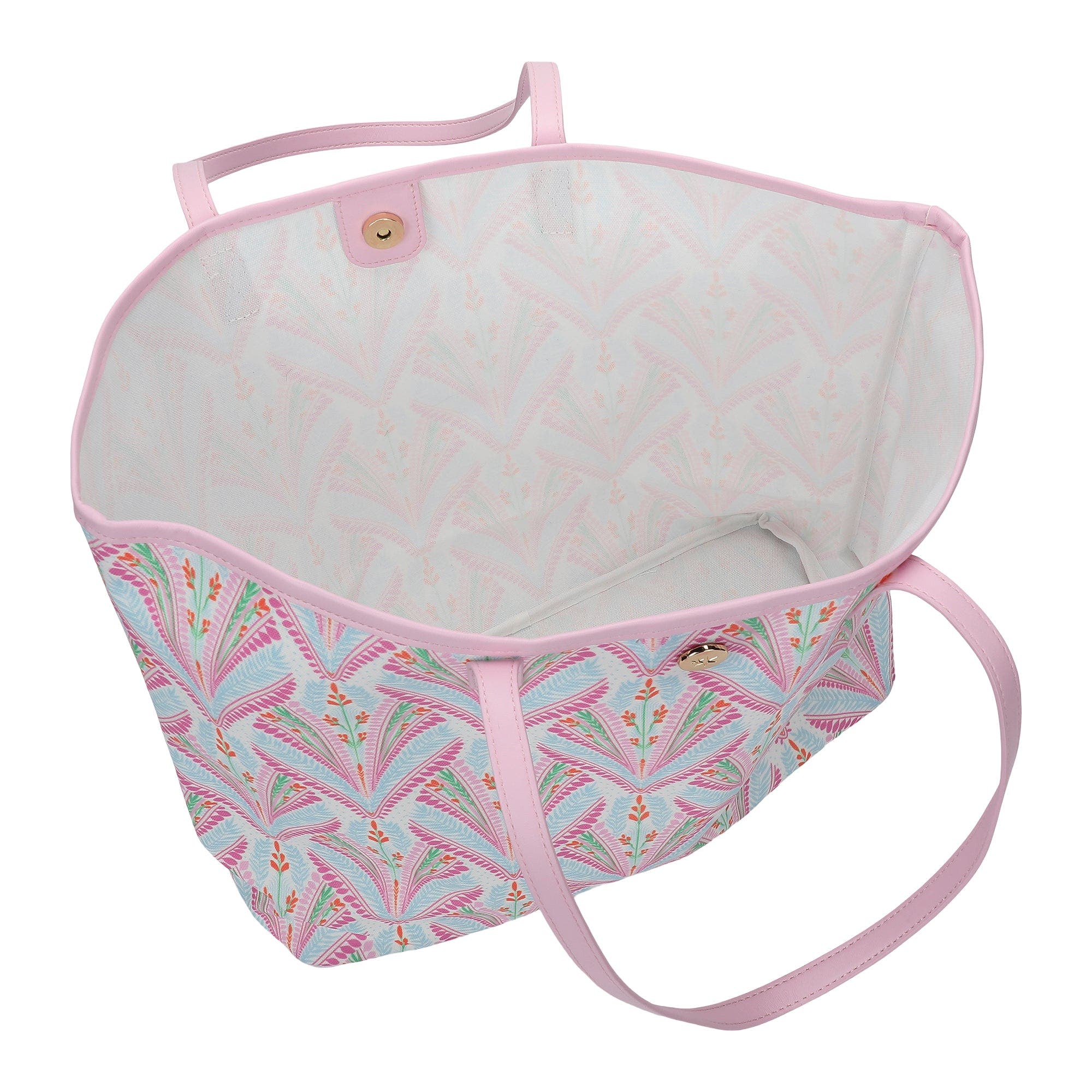 Oversized Tote Bag with Detachable Wristlet Pouch - Coated Canvas with Leatherette Straps, Alternate, color, Multicolor