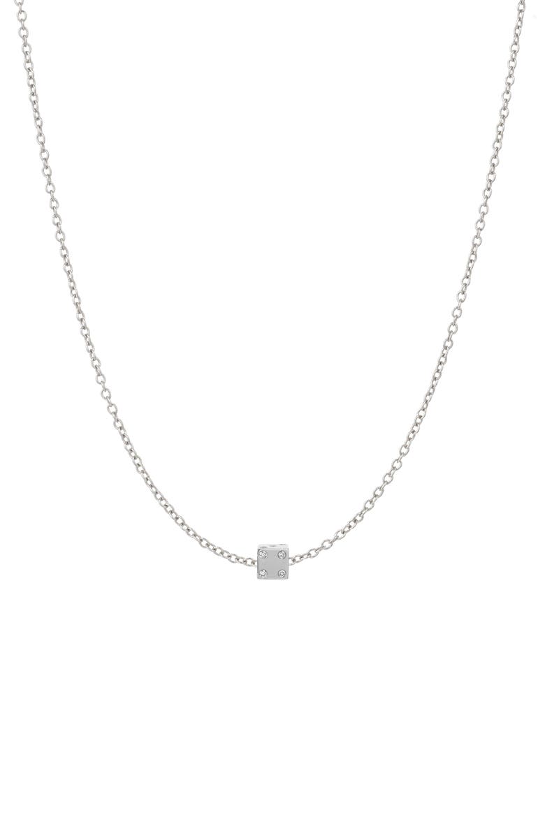 Adina Reyter Bead Party Diamond Dice Bead Necklace in Sterling Silver, Main, color, Silver
