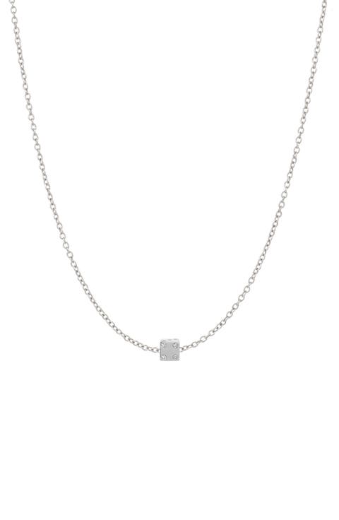 Bead Party Diamond Dice Bead Necklace in Sterling Silver