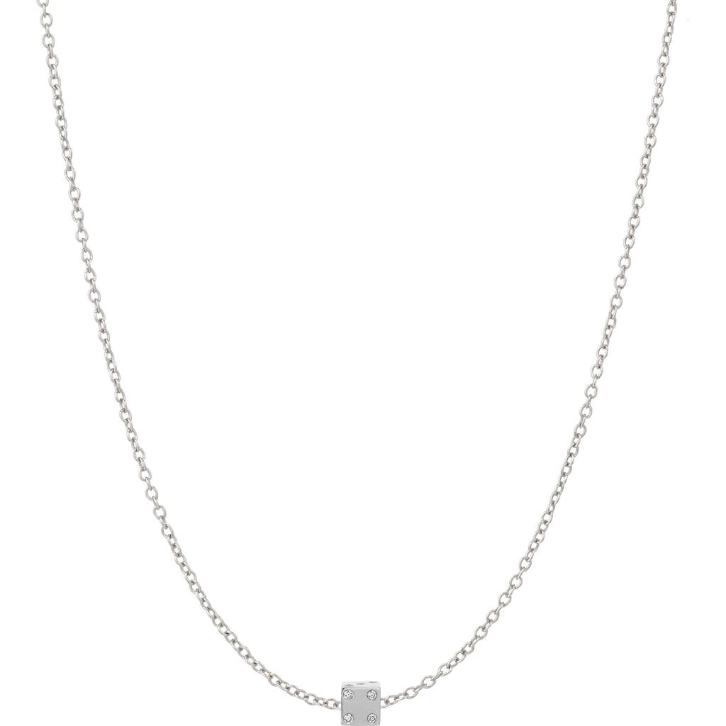 Adina Reyter Bead Party Diamond Dice Bead Necklace In Silver