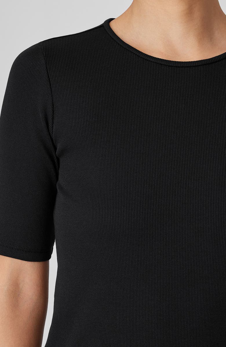Eileen Fisher Stretch Organic Cotton Rib Top, Alternate, color,