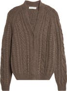 Johnstons of Elgin Mabel Cable Stitch Cashmere V-Neck Cardigan