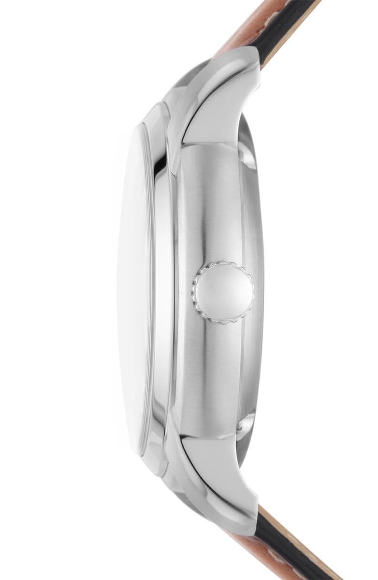 Fossil Heritage Automatic Leather Strap Watch, 43mm, Alternate, color, 