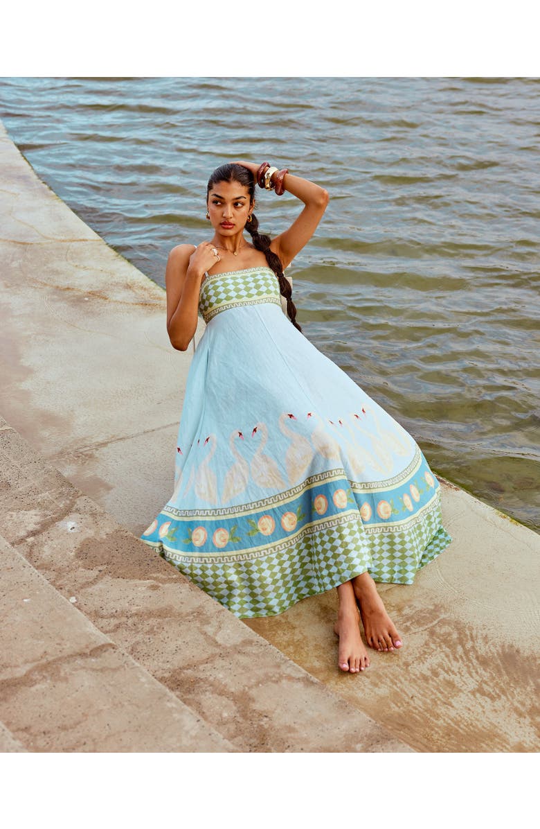 SMWR. By The Somewhere Co Swan Lake Maxi Dress, Alternate, color, Light Blue