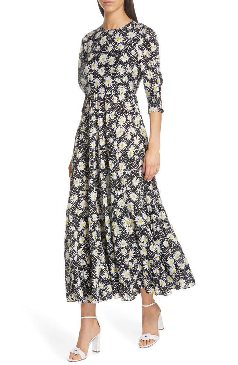 RIXO Kristen Floral Print Midi Dress, Alternate, color, 