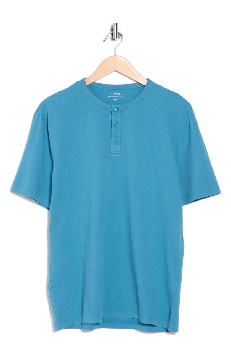 Vince Short Sleeve Henley, Alternate, color, Washed Shaded Teal